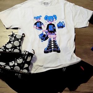 Oversized shirt with alternate Blue haired girl